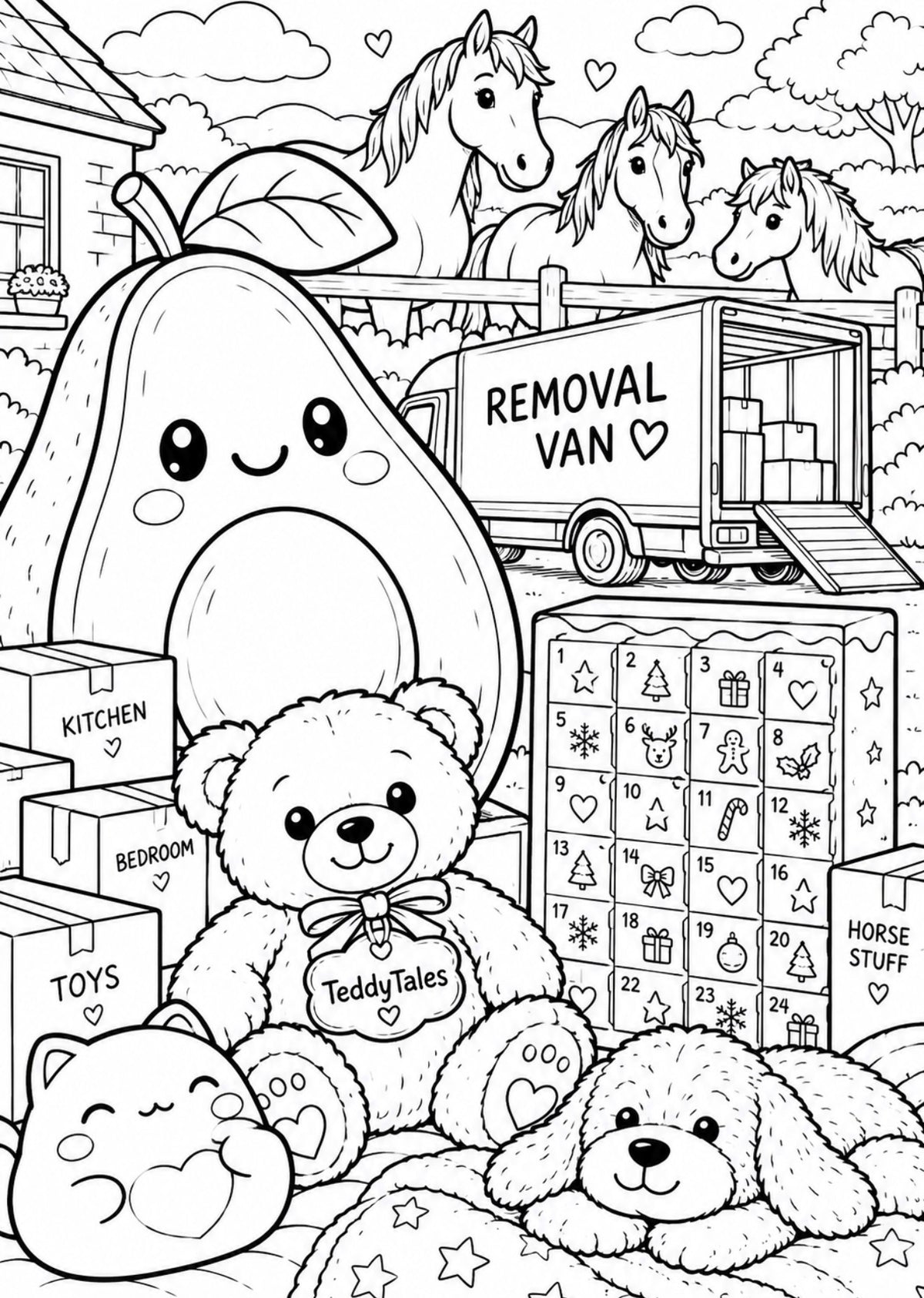 Moving Colouring Page