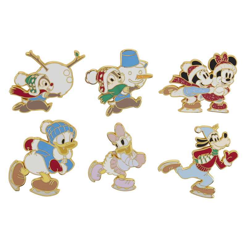 Loungefly Mickey & Friends Holiday Ice Skating Mystery Box Pin