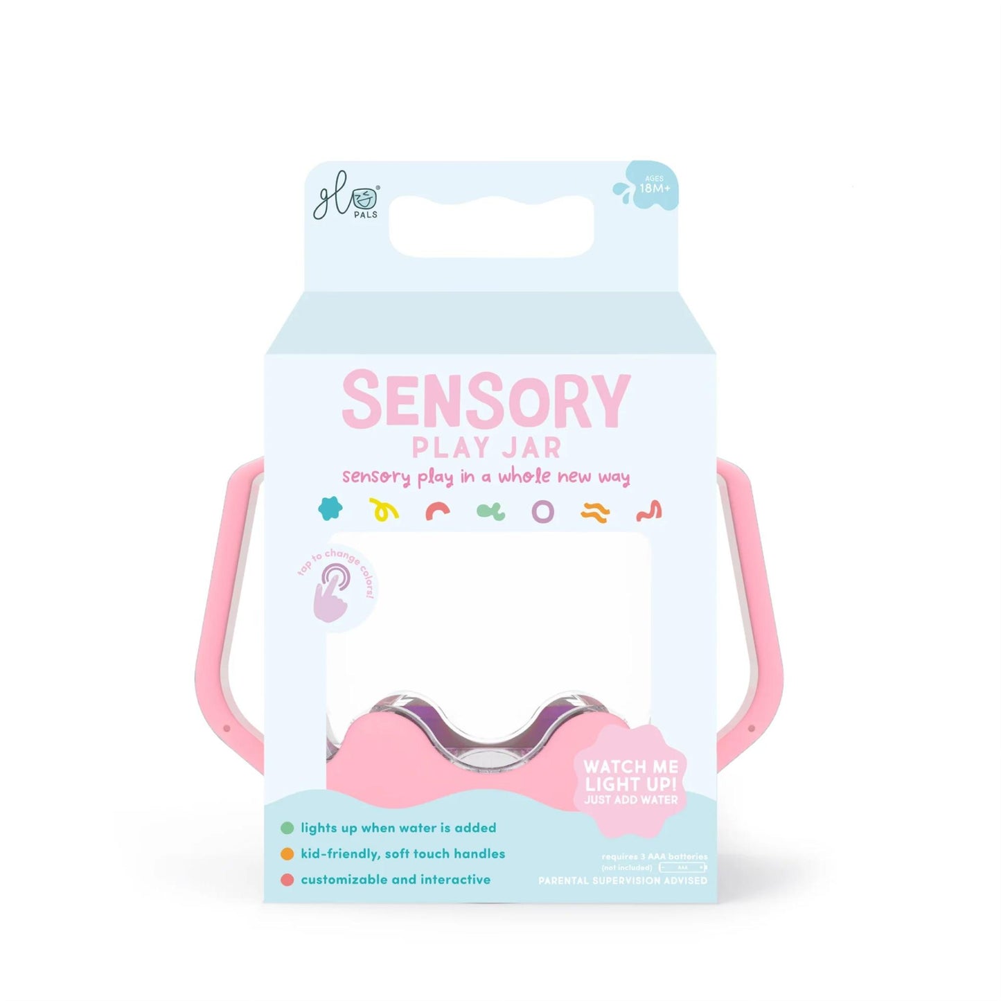Glo Pals Sensory Light Up Pink Jar