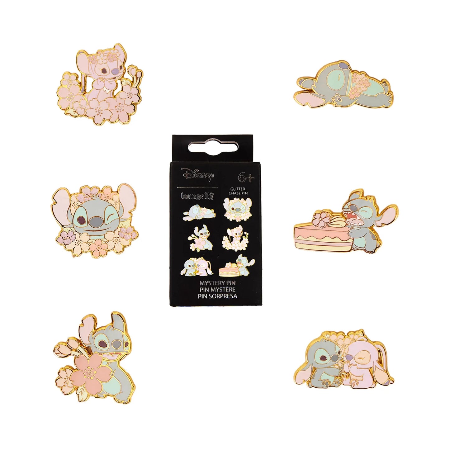 Loungefly Enamel Pin Stitch & Angel Floral ONE SUPPLIED