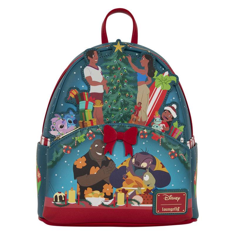 Loungefly Lilo & Stitch Ohana Holiday Light Up Mini Backpack
