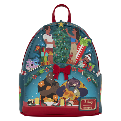 Loungefly Lilo & Stitch Ohana Holiday Light Up Mini Backpack