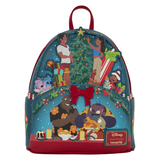 Loungefly Lilo & Stitch Ohana Holiday Light Up Mini Backpack