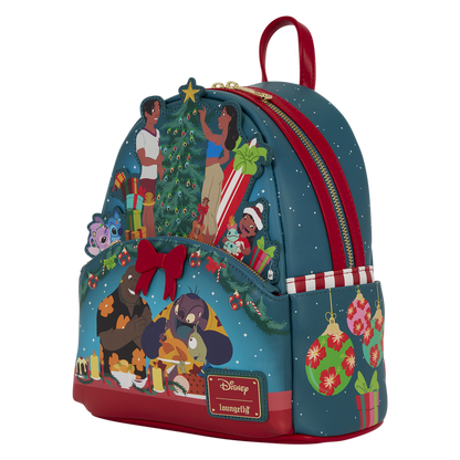 Loungefly Lilo & Stitch Ohana Holiday Light Up Mini Backpack