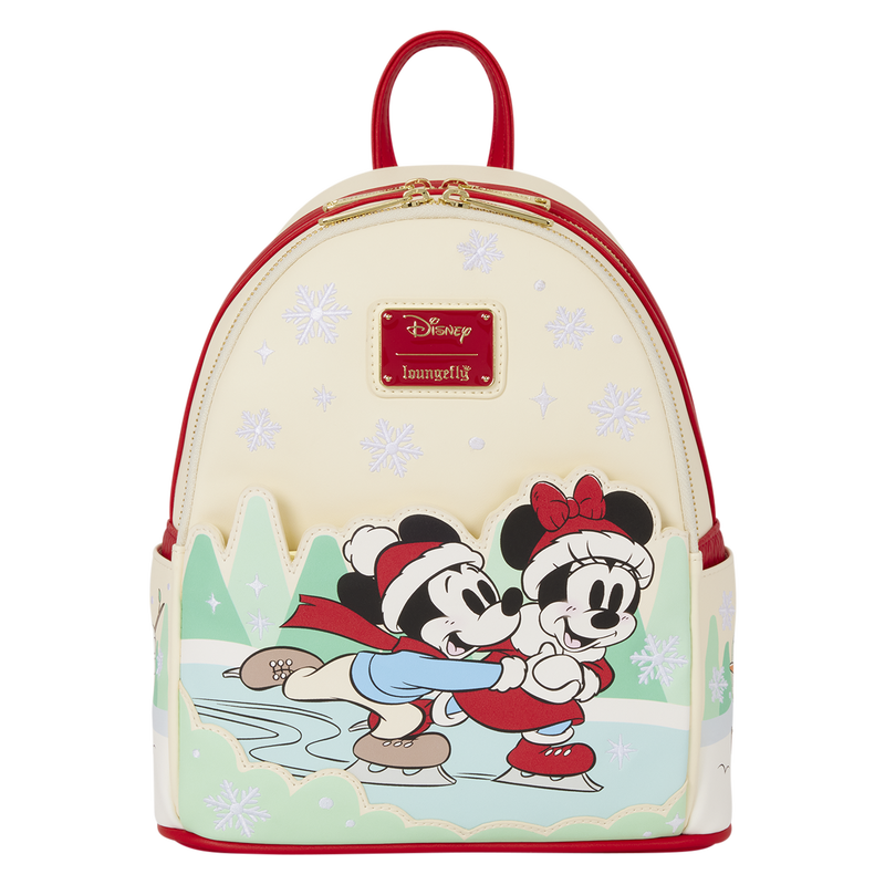 Loungefly Mickey & Friends Holiday Ice Skating Mini Backpack