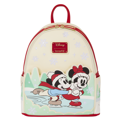 Loungefly Mickey & Friends Holiday Ice Skating Mini Backpack