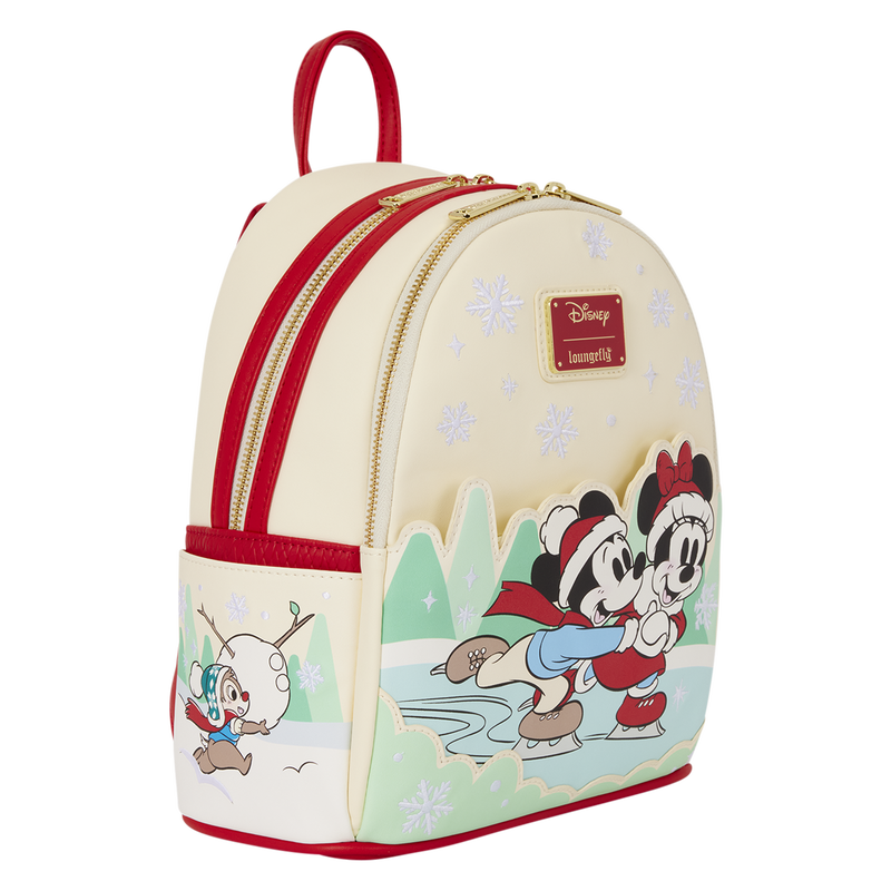 Loungefly Mickey & Friends Holiday Ice Skating Mini Backpack