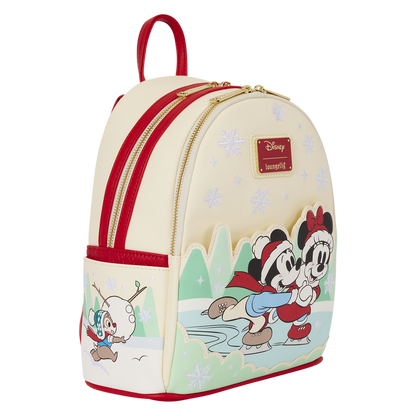 Loungefly Mickey & Friends Holiday Ice Skating Mini Backpack
