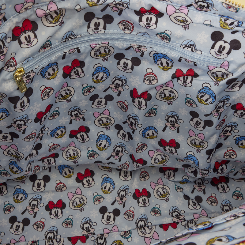 Loungefly Mickey & Friends Holiday Snow Tote Crossbody Bag with Coin Bag