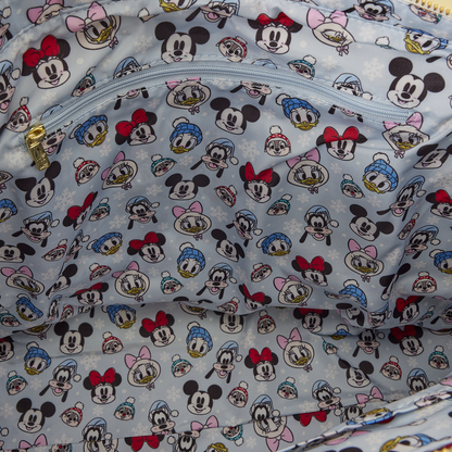 Loungefly Mickey & Friends Holiday Snow Tote Crossbody Bag with Coin Bag