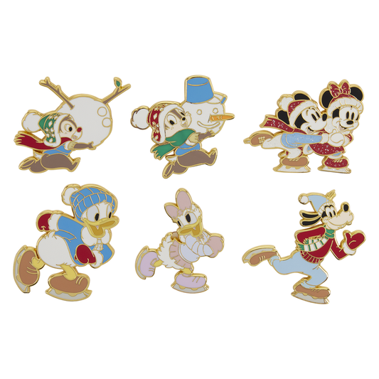 Loungefly Mickey & Friends Holiday Ice Skating Mystery Box Pin