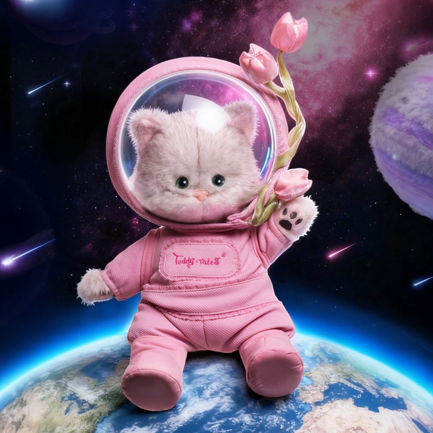 Teddy Tales Lina Sweetheart Space Cat with Outfit 25cm