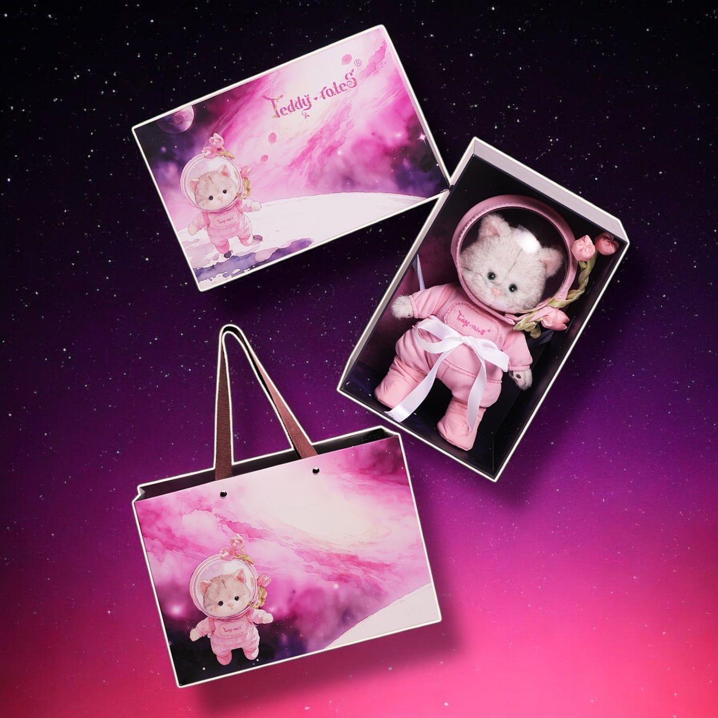 Teddy Tales Lina Sweetheart Space Cat with Outfit 25cm