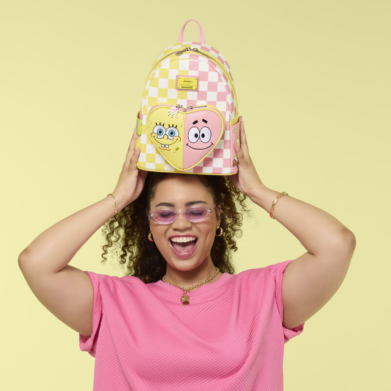 Loungefly SpongeBob Square Pants and Patrick Star Chequered Mini Backpack
