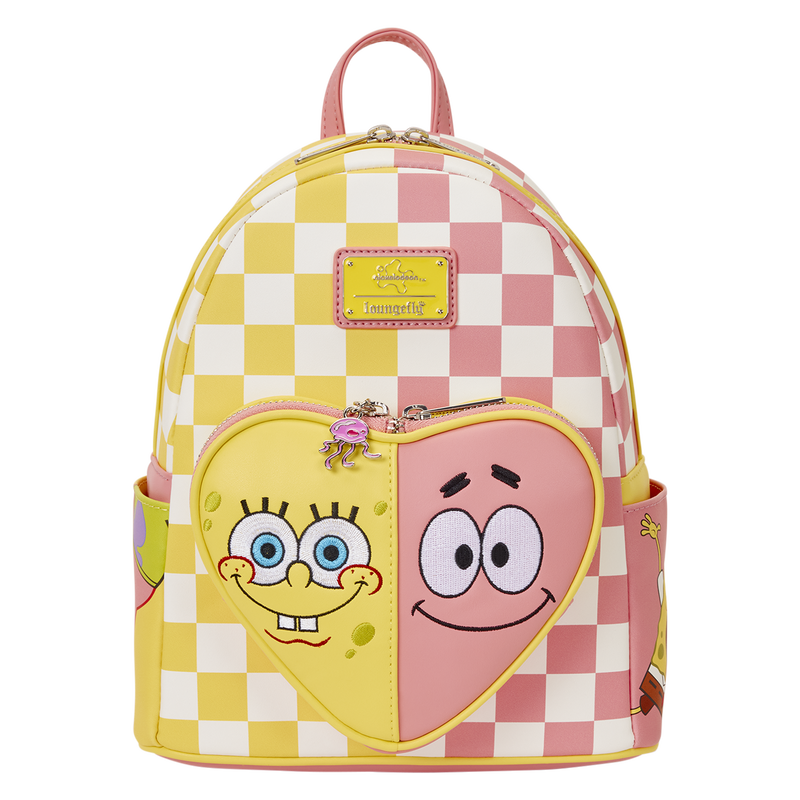 Loungefly SpongeBob Square Pants and Patrick Star Chequered Mini Backpack