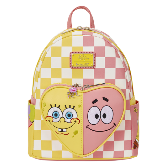 Loungefly SpongeBob Square Pants and Patrick Star Chequered Mini Backpack