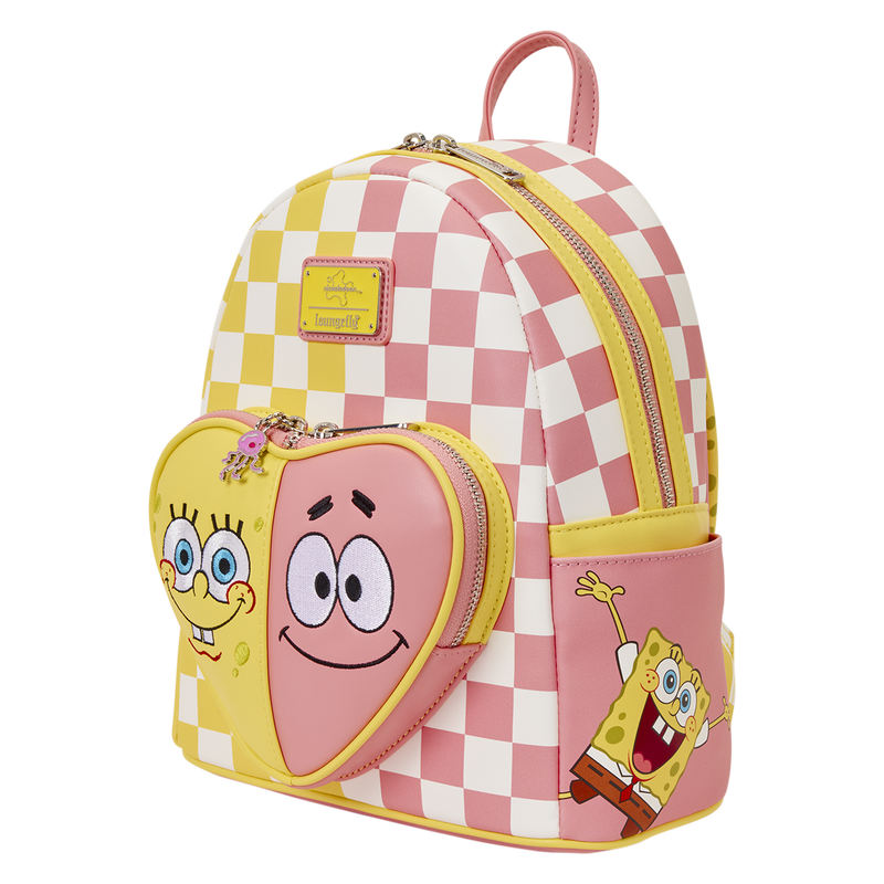 Loungefly SpongeBob Square Pants and Patrick Star Chequered Mini Backpack