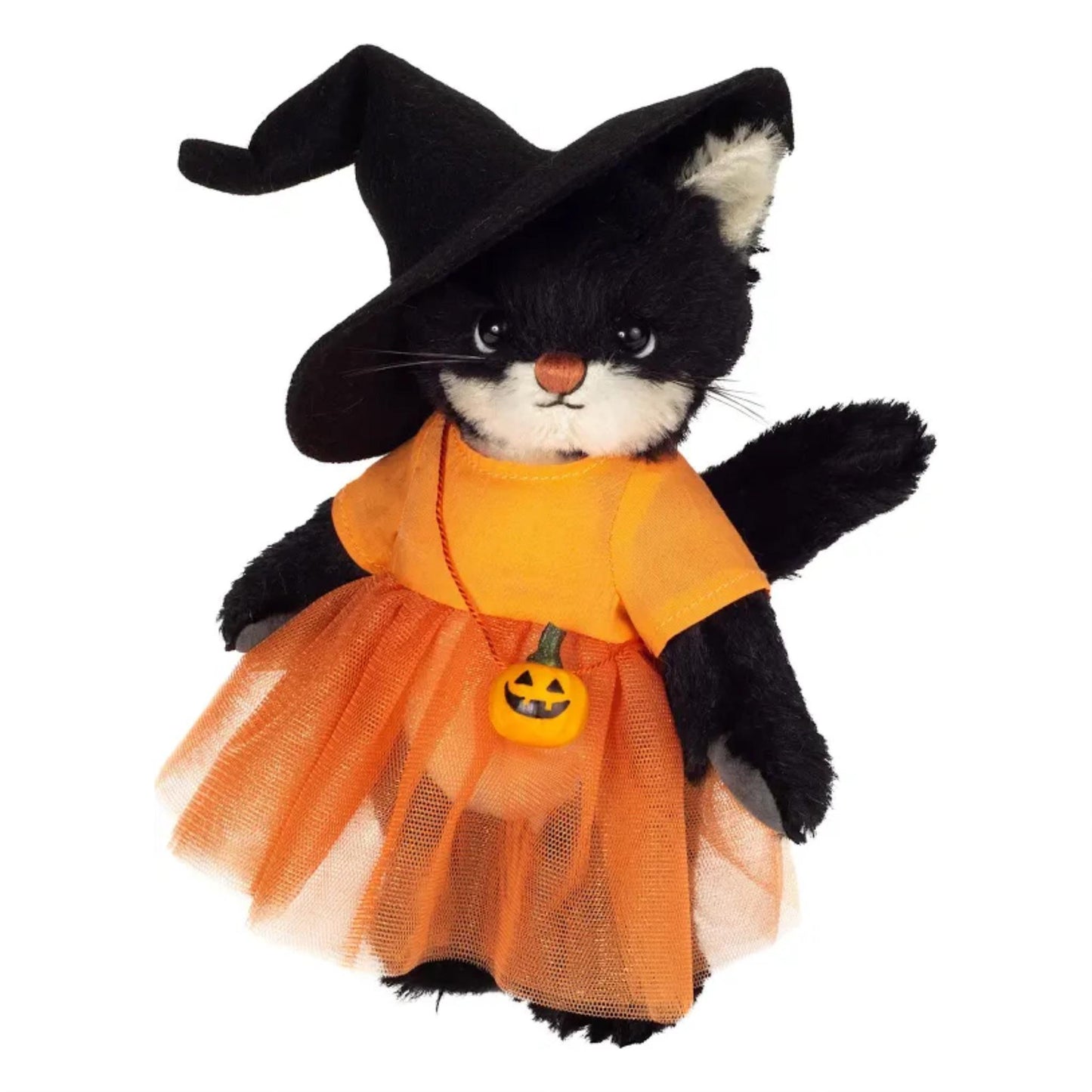 Teddy Hermann Mohair Bear Harriet Halloween Cat 23cm