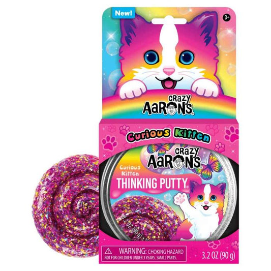 Crazy Aaron's Thinking Putty Tin Curious Kitten