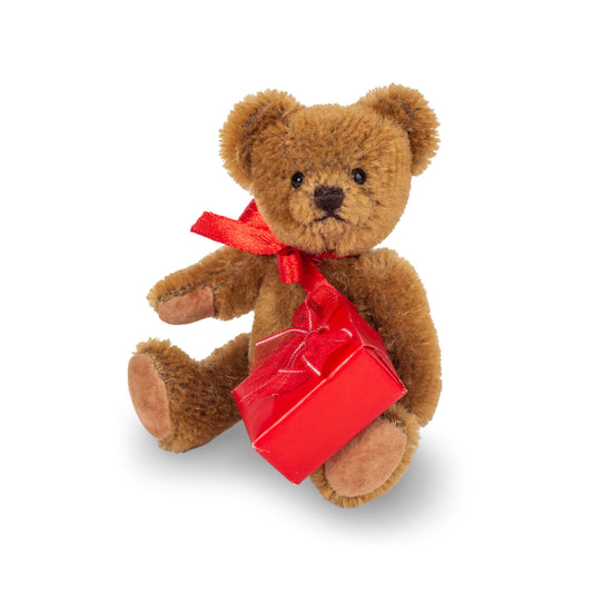 Teddy Hermann Mohair Bear Lucky Teddy with Gift 10cm