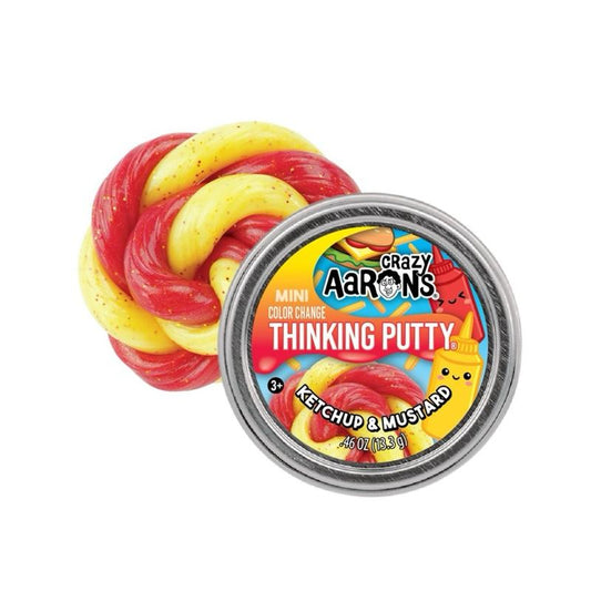 Crazy Aaron's Thinking Putty Tin Ketchup & Mustard Mini Tin