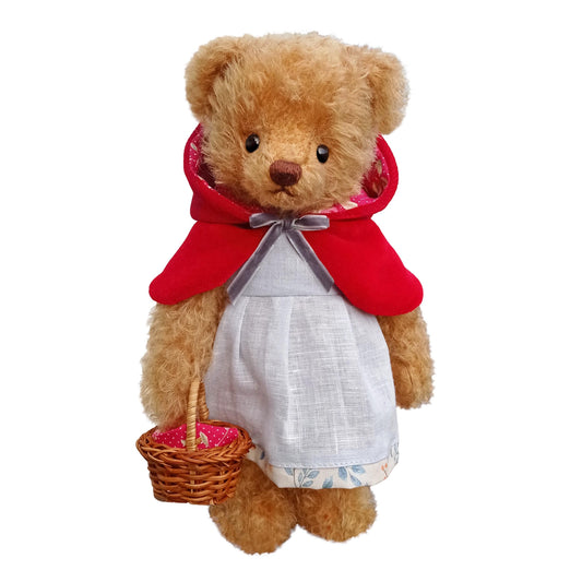 Teddy Hermann Mohair Bear Little Red Riding Hood 25cm